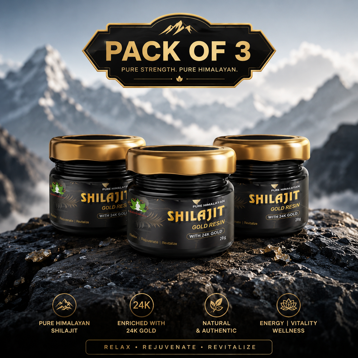 Pure Himalayan Shilajit Gold Resin