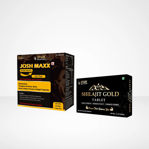 Men Power Booster Combo With Shilajit Gold Tablet And Josh Maxx Capsules