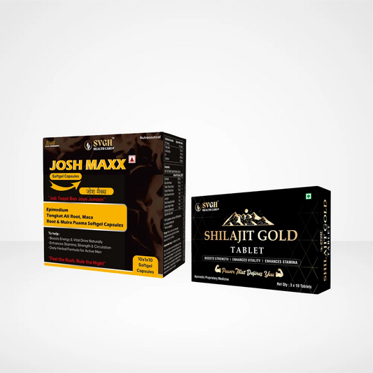 Men Power Booster Combo With Shilajit Gold Tablet And Josh Maxx Capsules