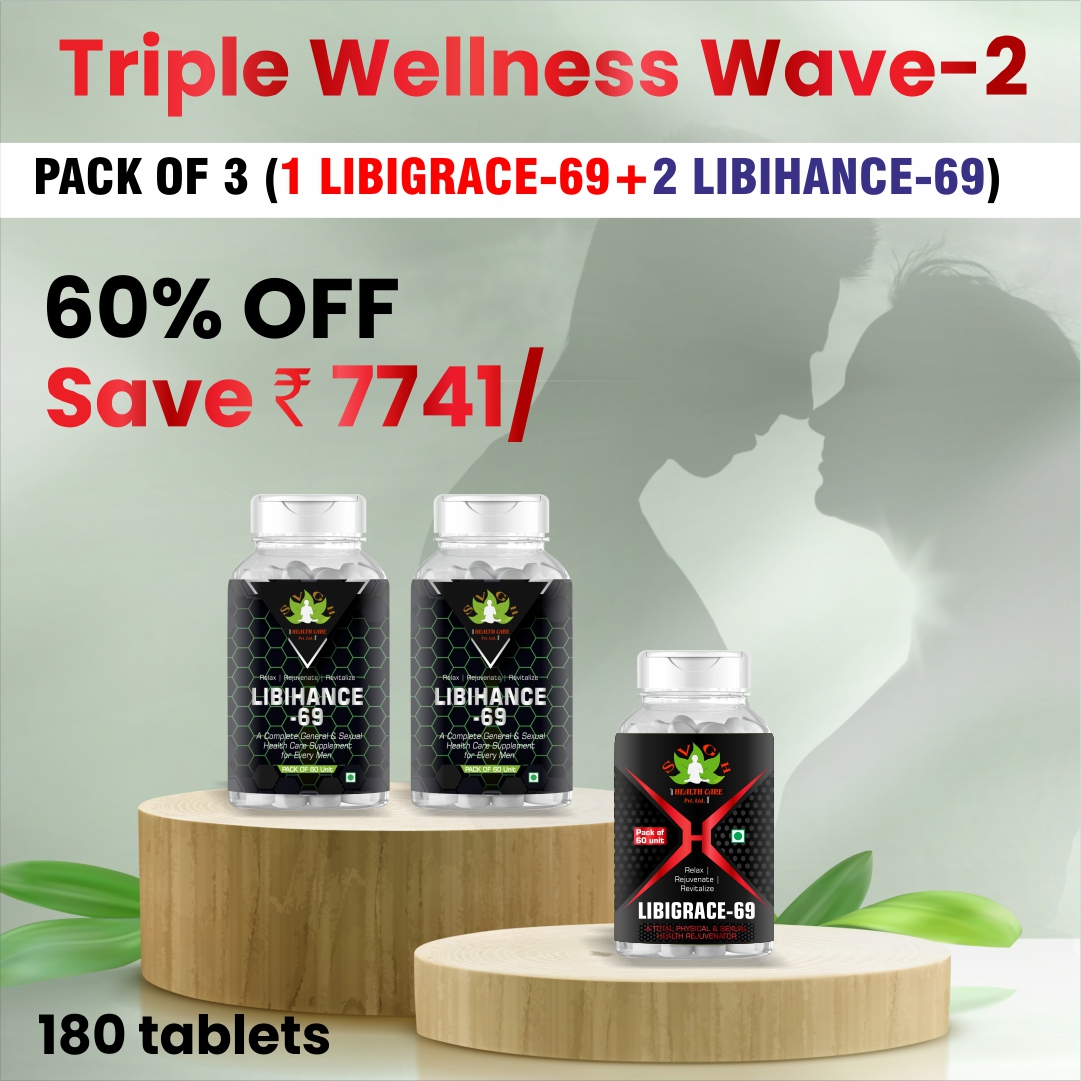 Triple Wellness wave-2, Pack of 3 (1 Libigrace-69+ 2 Libihance-69)