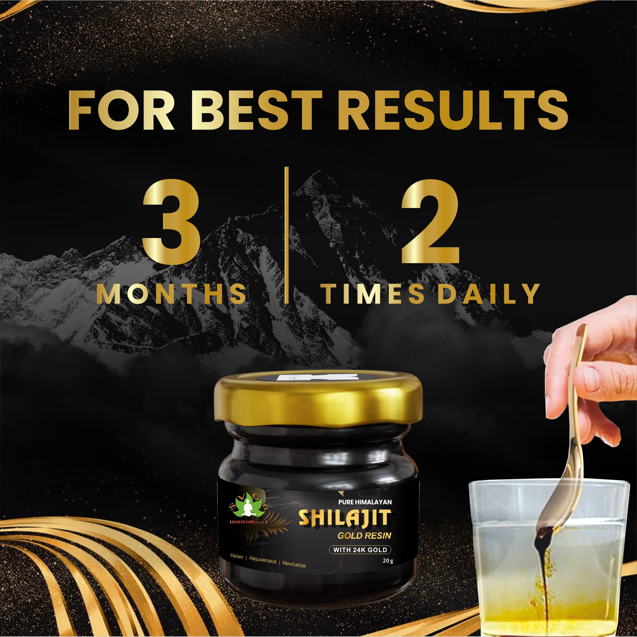 Pure Himalayan Shilajit Gold Resin With 24K Gold 