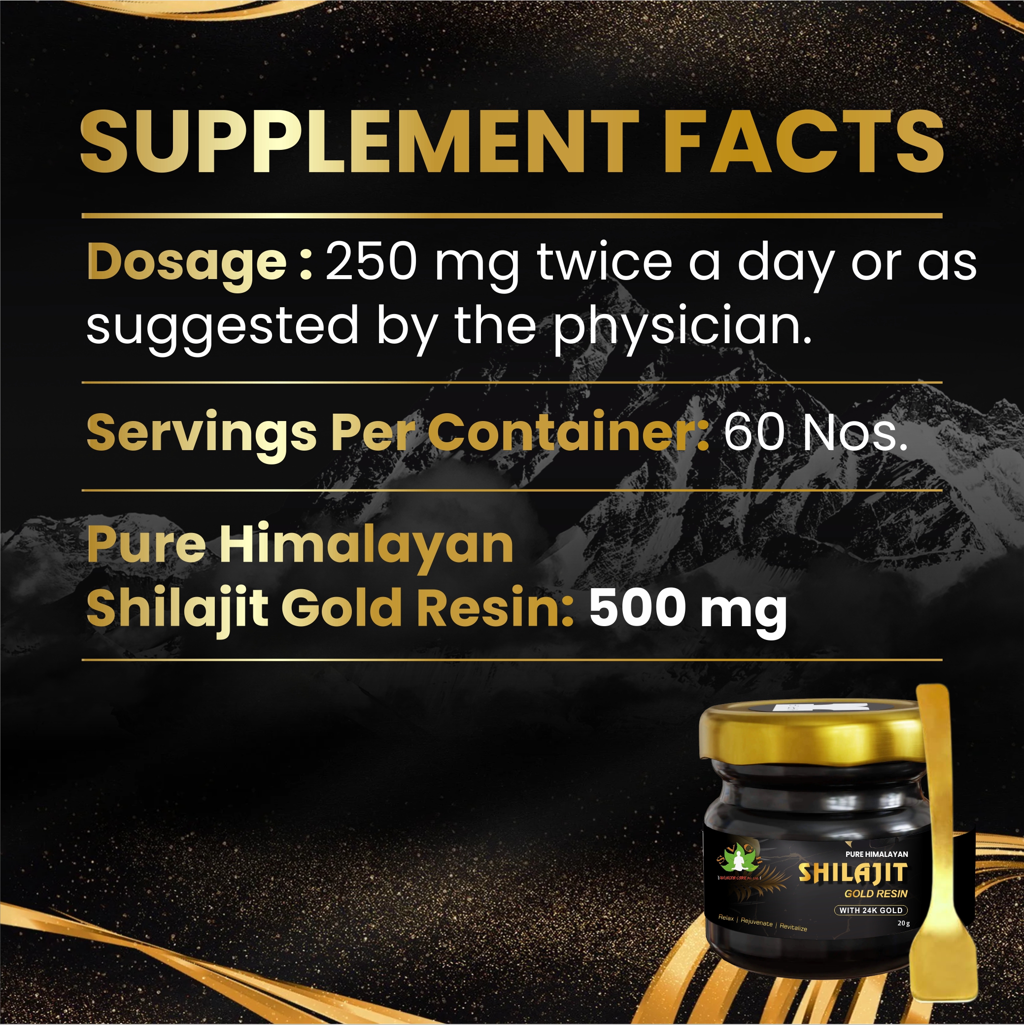 Pure Himalayan Shilajit Gold Resin With 24K Gold 