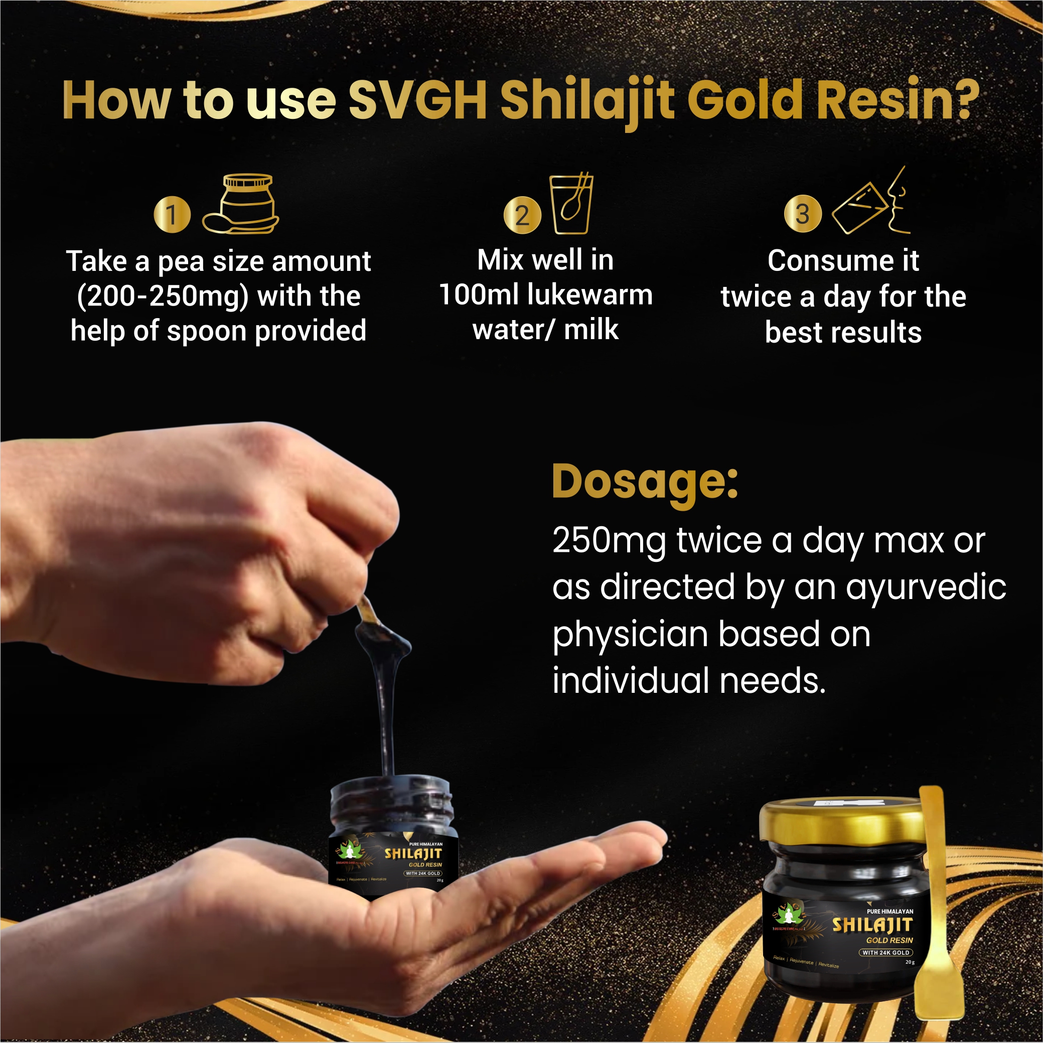 Pure Himalayan Shilajit Gold Resin With 24K Gold 