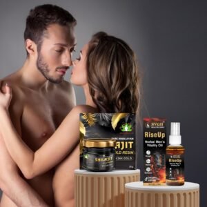 SVGH Pure Shilajit Gold Resin & RiseUp Herbal Vitality Oil Combo